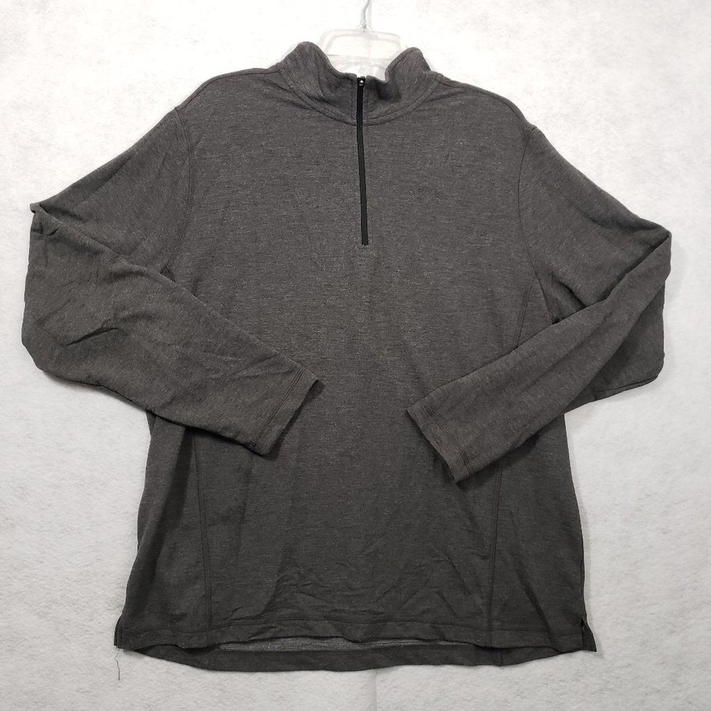 Orvis French Terry Quarter Zip Pullover, Heather Charcoal, Men's XL